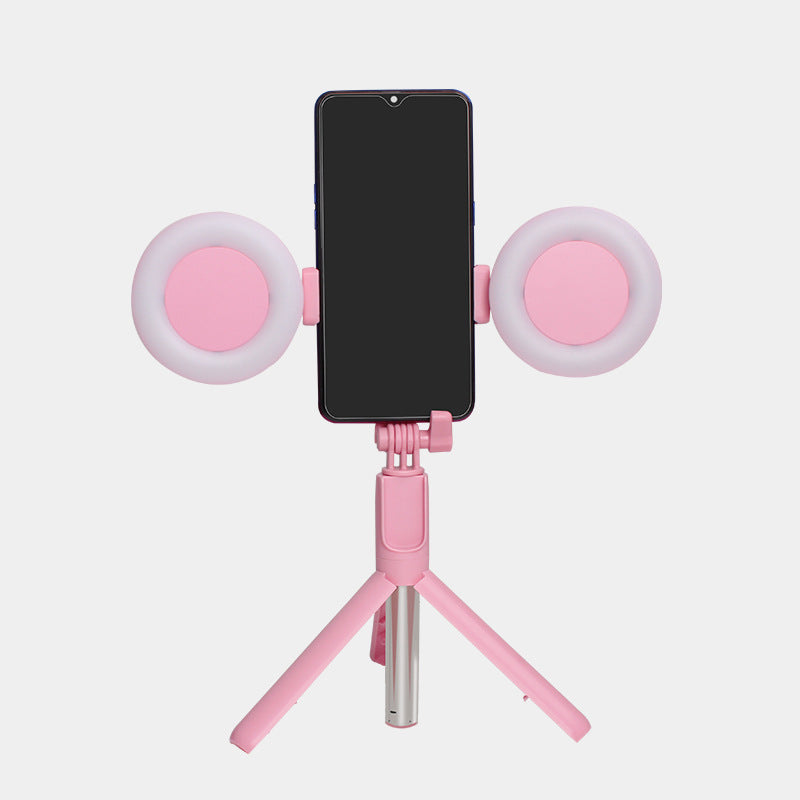 J861 Dual Light Bluetooth Selfie Stick with Tripod & LED Ring Light